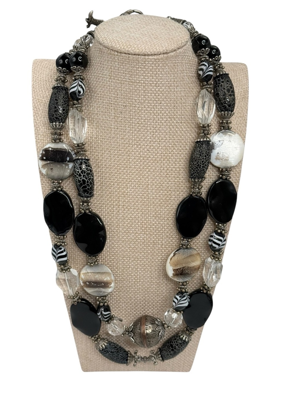 Brighton Black & White Statement Necklace - Layered Cowgirl